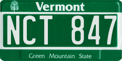 VT license plate NCT847