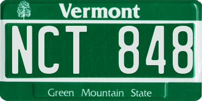 VT license plate NCT848