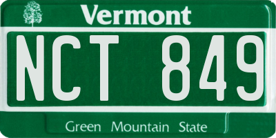 VT license plate NCT849