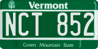 VT license plate NCT852