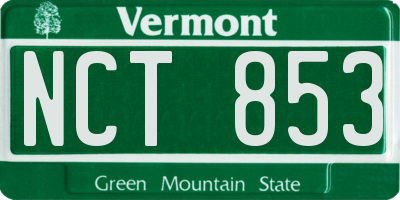 VT license plate NCT853
