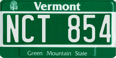 VT license plate NCT854