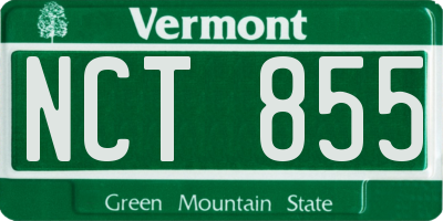 VT license plate NCT855