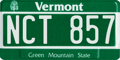 VT license plate NCT857