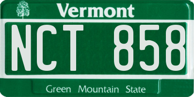 VT license plate NCT858