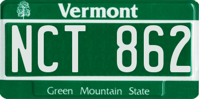 VT license plate NCT862