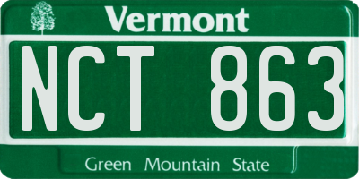 VT license plate NCT863