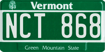 VT license plate NCT868