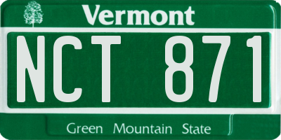 VT license plate NCT871
