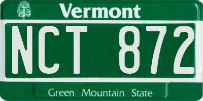 VT license plate NCT872