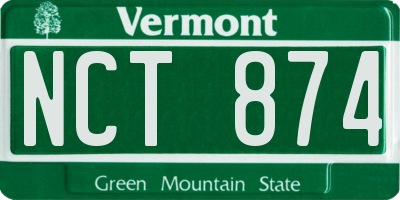 VT license plate NCT874