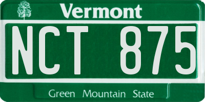 VT license plate NCT875