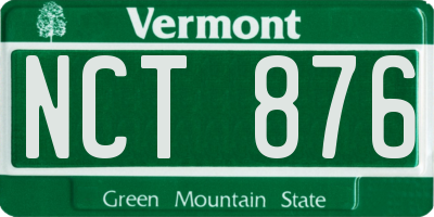 VT license plate NCT876