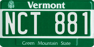 VT license plate NCT881