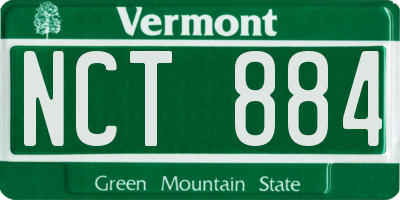 VT license plate NCT884