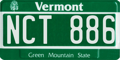 VT license plate NCT886