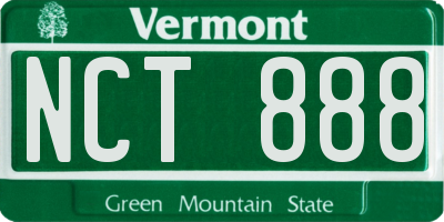 VT license plate NCT888