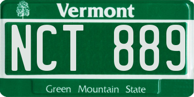 VT license plate NCT889