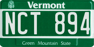 VT license plate NCT894