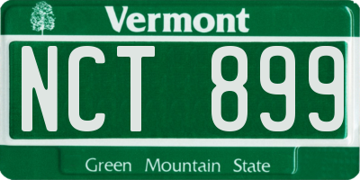 VT license plate NCT899
