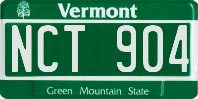 VT license plate NCT904