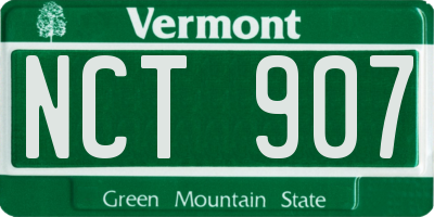 VT license plate NCT907
