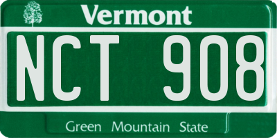 VT license plate NCT908