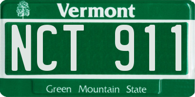 VT license plate NCT911