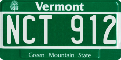 VT license plate NCT912