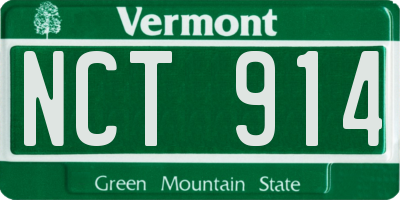 VT license plate NCT914