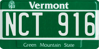 VT license plate NCT916