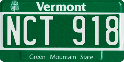 VT license plate NCT918