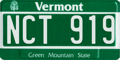 VT license plate NCT919