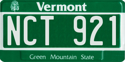 VT license plate NCT921
