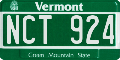 VT license plate NCT924