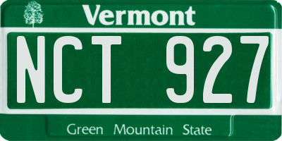 VT license plate NCT927
