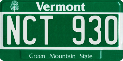 VT license plate NCT930