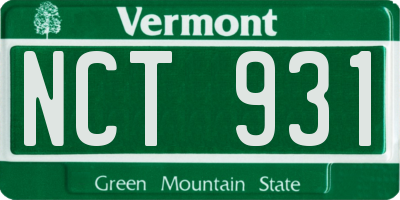 VT license plate NCT931