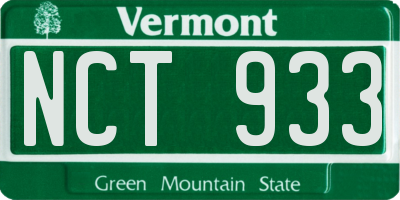 VT license plate NCT933