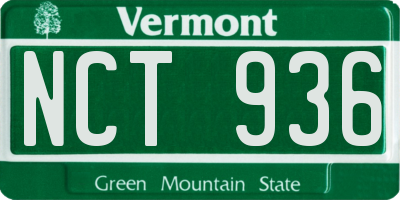VT license plate NCT936