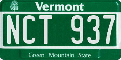 VT license plate NCT937