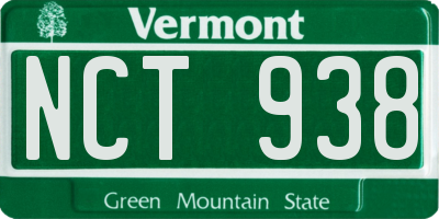 VT license plate NCT938