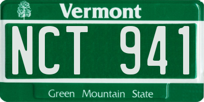 VT license plate NCT941
