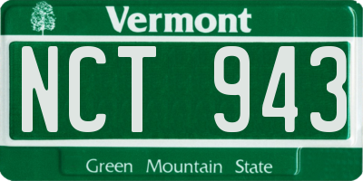 VT license plate NCT943
