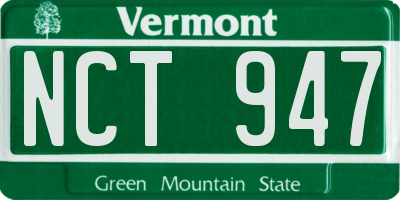 VT license plate NCT947