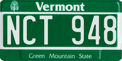 VT license plate NCT948