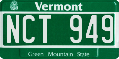 VT license plate NCT949