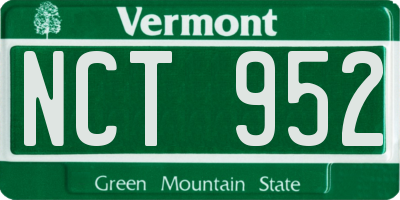 VT license plate NCT952
