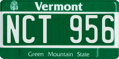 VT license plate NCT956