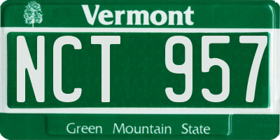 VT license plate NCT957